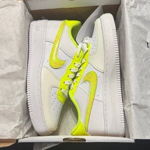 Nike AirForce Sneakers with Neon Yellow Accents